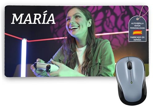 Alfombrilla Raton Personalizada XL. Mousepad Personalizado. Alfombrillas Raton Personalizadas. Tapete Escritorio. Regalos Originales para Hombre. Alfombrilla Ratón Gaming 60x35cm 2mm RECTANGULAR XL