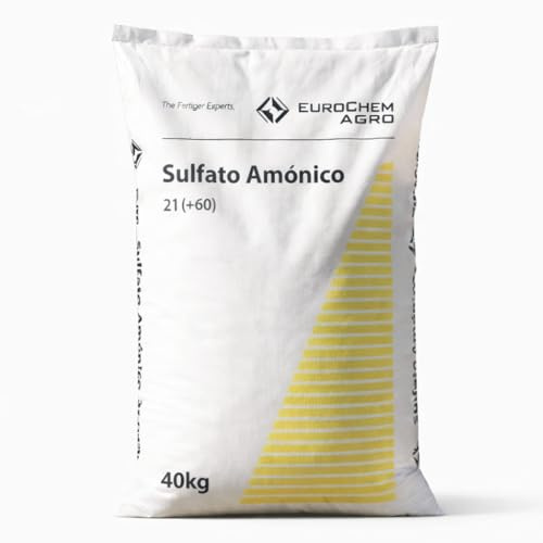 Suinga Sulfato Amónico 21%, Saco de 40 Kg de Abono | El azufre es un nutriente indispensable en todos los cultivos | Abono para Cultivos | Ideal para Árboles Frutales | Acción Inmediata