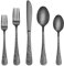SHEUMNT 20-teiliges Besteckset im Schwarz Vintage-Stil mit Schnitzereien für 4 Personen, Edelstahlgeschirr mit Messer/Gabel/Löffel, Besteckset für Zuhause und Küche, Hochglanzpoliert