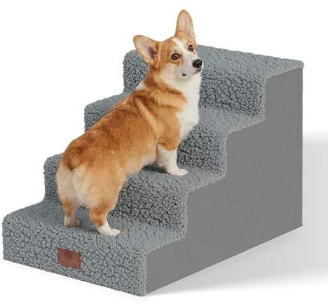 AKC 4-Step Pet Stairs for Small Dogs & Cats, 16 in High, Removable Cover