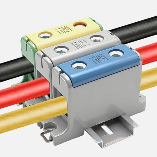 Bloque de terminales para riel DIN CTRICALVER 220A AC800V/DC1000V: solución de conexión eléctrica industrial para armarios de control, energías renovables y circuitos de alta corriente en edificios.