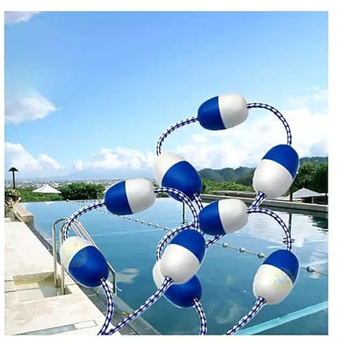 Kit de corde de sécurité pour piscine – Barrière flottante pour séparation de la zone de natation – Idéal pour les extrémités peu profondes et profondes – Améliore la sécurité et la visibilité de la