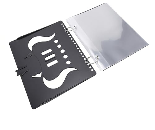 Carpeta Plegable Música Banda Marcha, Soporte Partituras ABS Ligero con 5 Ventanas Transparentes Plástico Abrazadera Universal para Actuaciones Estudiantes Directores Coros