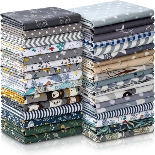 EXGOING 30PCS Cotton Fabric Squares 25x25cm (10x10)