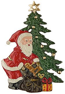 Zinnfigur Weihnachtsmann mit Baum