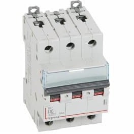 408057 Disjoncteur Tripolaire 6a - 3p Courbe D - 6/10ka - à Vis - Legrand Dx3