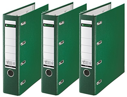 Leitz DoppelOrdner PP Plastik, mit zwei Präzisionsmechaniken (Doppelordner | 3er Pack, grün)
