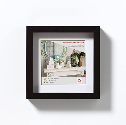 walther design Nera 20 x 20 cm con passe-partout, Cornice in Legno Stoccolma EA222B