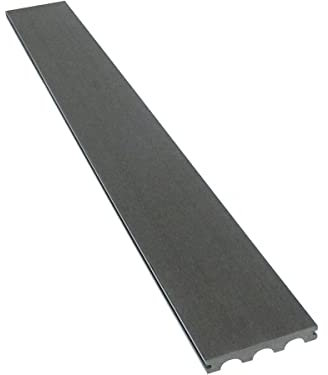 Lot de 3 lames de terrasse composite pleines - Long: 2,4m - 1m2- Gris foncé