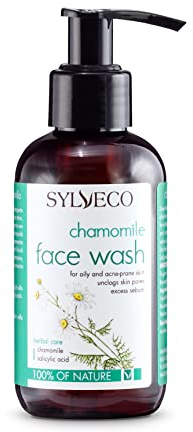 SYLVECO Kamille Gesichtsreinigung Gel 150ml - Face Wash mit Salicylsäure (2%) für empfindliche Haut - Vegan Gesichtswaschgel für Damen und Männer