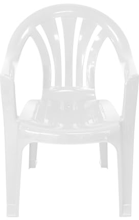 Solana WHITE Stackable Low Back Plastic Garden Chair for Indoor or Outdoor Use - Choose from Black, Green, White & Taupe Colours.