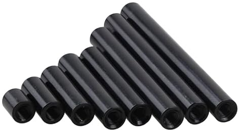 Zixinz-Socket Cap Screws M3 Aluminum Column Post M3*6/8/10/12/15/20/25/30/35/37.100mm Black Aluminum Round Standoff Spacer Spacing Screws, 10pcs, Corrosion-resistance (Length : 100mm, Size : M3)