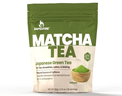 Tè Matcha, tè verde giapponese, supporta il metabolismo e la chiarezza mentale, ricco di antiossidanti, fonte naturale di caffeina, 30 porzioni