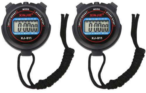 Kasmole Paquete de 2 cronómetro Deportivo - Cronómetro Deportivo Digital Cronómetro Digital con Alarma/Calendario - Cronómetro multiportát | para Nadar, Correr, fútbol, Entrenadores físicos, árbitro.
