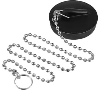 1Pcs Universal Sink Plug - Adjustable Bath and Kitchen Sink Drain Stopper, Sink Plug Replacement Rubber Bath Sink Plug and Chain Plug, Versatile Fit for Standard Drains