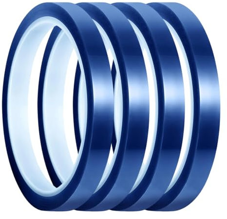 WeddHuis 4 Rotoli Nastro Termico Blu per Sublimazione Nastro Resistente al Calore senza Residui ad Alta Temperatura Nastro a Trasferimento per Circuiti di Stampa Elettronici