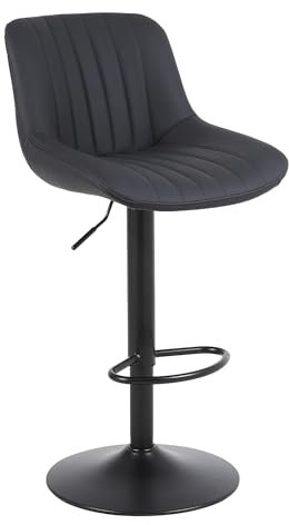 Youhauchair Barhocker, Drehbare Barhocker mit Lehne, Höhenverstellbar aus PU-Leder, Moderner Barstuhl Küchenhocker Bar Hocker Bar Stool, Schwarz