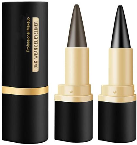 Ayky Long Wear Gel Eyeliner, natürliche schwarze Eyeliner-Creme, wasserfest, langanhaltender Gel-Eyeliner, wischfest und wasserfester Lidschatten, schnelltrocknend, matt (03+04)