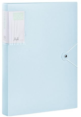 Sichtbuch PP A4, Sichtbuch A4 Präsentationsmappe mit 60 Transparente Hüllen, 31x24cm Präsentationsbuch, Praktische Sichtmappe A4 für Kunst, Berichtsblätter, Briefe, Schule, Büros (Blau)