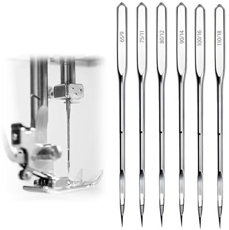 80Pcs Sewing Machine Needles,Universal Machine Needles,Sewing Machine Accessories Compatible with Singer Brother Janome Varmax Home Sewing Machines,6 Sizes 65/9,75/11,80/12,90/14,100/16,110/18
