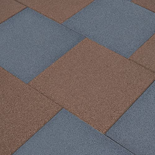 Gecheer Dalles en caoutchouc protection contre les chutes 18 unités Gris 50 x 50 x 3 cm