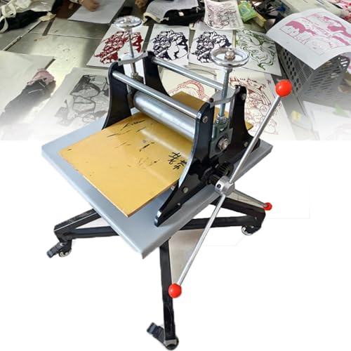 Linocut Printing Hand Lever Press Machine, Linoleum Blocks Printmaking, Letterpress Printing Press, Pressing Plate 320 * 500mm, for Woodblock Ink, Lino Cuts