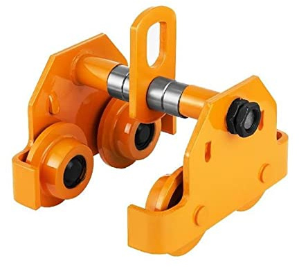 Carro de viga de empuje con capacidad de 0,5 T-3 T for ruedas dobles de servicio pesado Polipasto de garaje Manual simple for brida de viga en I curvada recta(2 Ton)