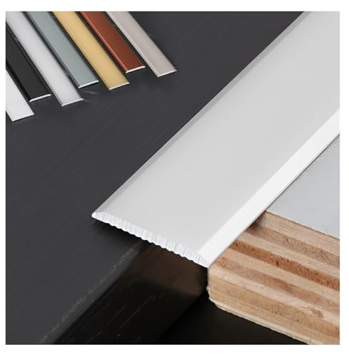 Genérico Tira Divisoria Plana para Umbral de Puerta Tira de Transición de Suelo Umbral de Perfil Plano de Aluminio para Suelos de Baldosas de Madera (Blanco 6 Cm X 270 Cm (3 X 90 Cm))