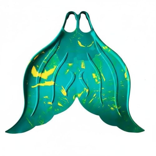 MFMEXUL Diving Fins Mermaid Monofin Rubber Aquatic Training Flippers Flexible Monofin Comfortable Fit for Swimming Pool Beach Outdoor Sports Suitable for Adult Users , Ocean Blue , L