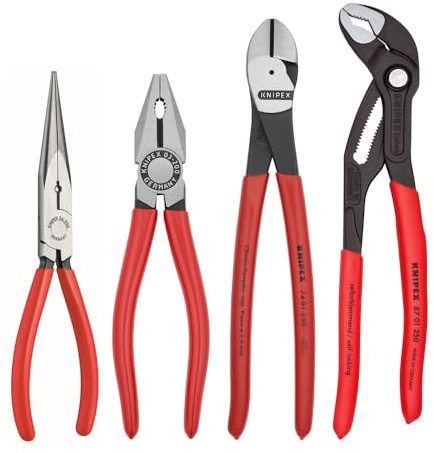 Knipex Tools 9K 00 80 94 US Cobra Combination Cutter and Needle Nose Pliers Set (4 Piece)