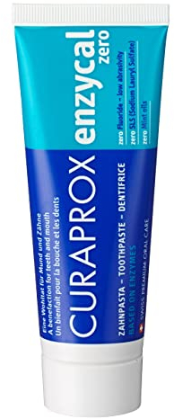 Curaprox Enzycal Zero Zahnpasta – Fluoridfreie Zahnpasta Mit Enzymen Für Empfindliche Zähne | Mild, Minzfrei, Geeignet Für Homöopathische Behandlungen | SLS-frei, 75ml | in Der Schweiz Hergestellt