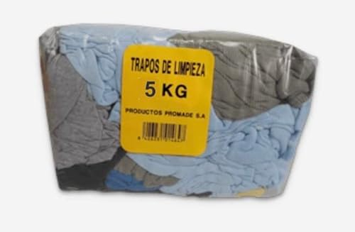 Promade - Trapos grandes de camiseta para la limpieza en general: grasa, suciedad, polvo. colores oscuros (1 Kg)