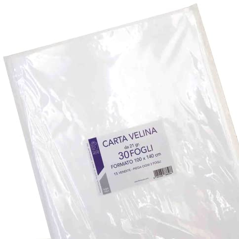 Florio Carta - Confezione da 30 Fogli di Carta Velina da 21 gr. Formato 100x140 cm | Colore Bianco | Multiuso