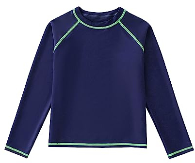 SWAUSWAUK Maglietta Nuoto Bambino 6-12 Anni - Manica Lunga Maglietta Bagno Ragazzi Protezione UV UPF 50+