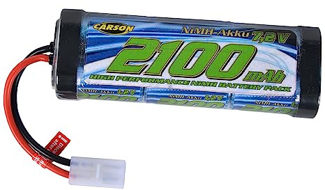 Carson 500608270 7,2 V/2100 mAh Batteria NiMH Race TAM - Ricaricabile, con spina Tamiya, pacco batteria per auto RC, batteria di ricambio per veicoli telecomandati di alta qualità, modellismo