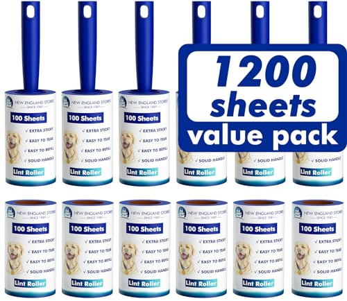 1200 Sheets Lint Roller with 6 Upgraded Handles (6 Rollers + 6 Refill), Mage Value Set Sticky Lint Rollers for Pet Hair, Portable Pet Hair Remover for Clothes, Furniture, Carpet, Dog and Cat