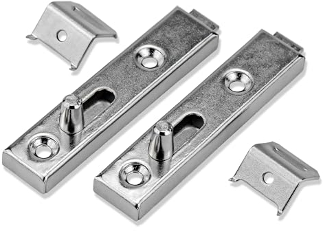2 X Mprofi MT® Pestillo de Muebles de Metal-Cerrojo de Pestillo para Baño,Muebles-Incluye Pestillo de Ángulo de Cierre Deslizante para Puertas para Atornillar-Galvanizado Recto de 70x15 mm