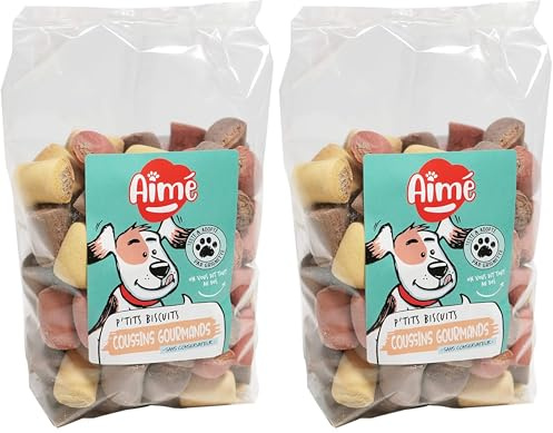 Aimé | Galletas para Perros Enriquecidas con Vitaminas A, D3, y E | Snacks y Alimento Suplemento Diario Sin Conservantes | Pack de 500g