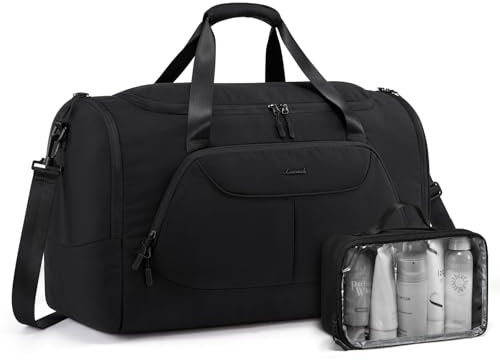 LOVEVOOK Sporttasche Damen Herren 30L Reisetasche mit Schuhfach & Nassfach, Gym Bag Schwimmtasche Saunatasche Handgepäck Tasche für Sport Fitness Training Reisen,Travel Duffle Weekender Bags Schwarz