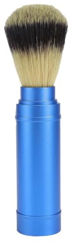 Laroal Cepillo de Barba portátil para Hombres, Cepillo de Afeitar Facial espumoso para Viajes, Herramienta de Cuidado compacta para Uso Diario o Viajes (Aluminio)