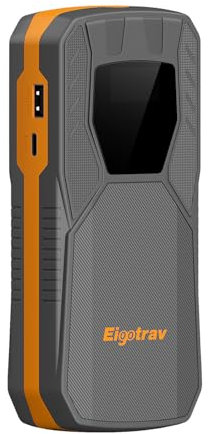 Eigotrav Avviatore Portatile 6000A per Auto - 3-in-1 con Display LCD Ricarica USB 3 Modalità Torcia Multifunzione (7.5L Benzina/6L Diesel) 12V Booster Avviamento Auto Emergenze Stradali Viaggi Sicuri