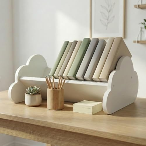 Petit Déco Libreria per bambini in legno naturale, facile da montare ed ecologica, ideale come libreria per bambini, libreria o panchina per libri per bambini Montessori