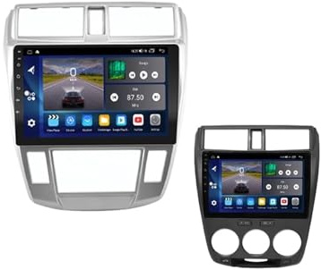 Radio de Coche 2 DIN con Android Carplay, estéreo, Compatible con Honda City 2008-2013, autorradio Multimedia.(MT Grey 4core 1-32G)