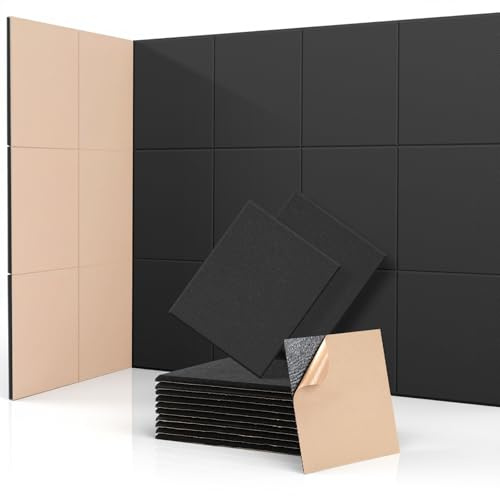 Pamatio Acoustic Panels Self-Adhesive, Sound proofing Panels, soundproofing Panels Insulation, Acoustic Absorbing Panels for Wall, 30x40x0.9 cm/12x16x0.4 Inch(36 pcs)