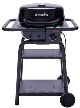 Char-Broil Patio Bistro E2Coal Barbecue Elettrico con Hybrid Power & Carbone Opzione TRU-Infrared, Fino a 370 °C, Griglia Stand per Balcone e Terrazza