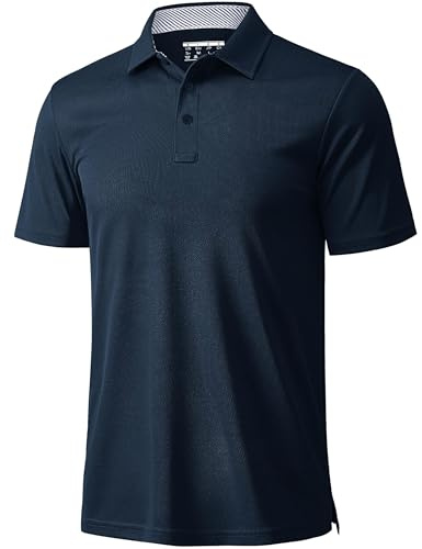 MAGCOMSEN Polo Homme À Manches Courtes MODÈLE Sport PERFORMANT Bleu Foncé L