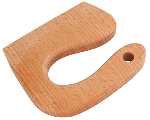 ZJchao Utensili da Cucina per Bambini, Coltello per Bambini Taglierina in Legno per Coltello per Frutta e Verdura Giocattolo Utensili da Cucina Montessori per i più Piccoli (Tipo di maniglia rotonda)