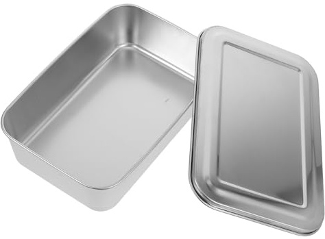 HEANUJJ Teglia Robusta e in Inossidabile con Coperchio Rettangolare per Conservazione e Cucina per e Lasagna