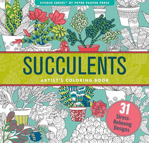 Succulents Adult Colouring Book (31 stress-relieving designs)