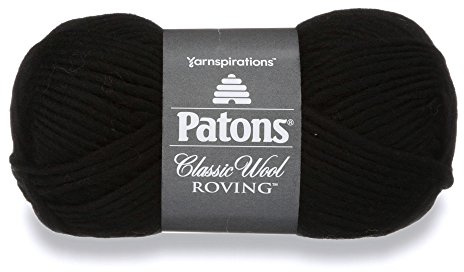 Patons Classic Wool Roving Yarn, 3.5 oz, Black, 1 Ball